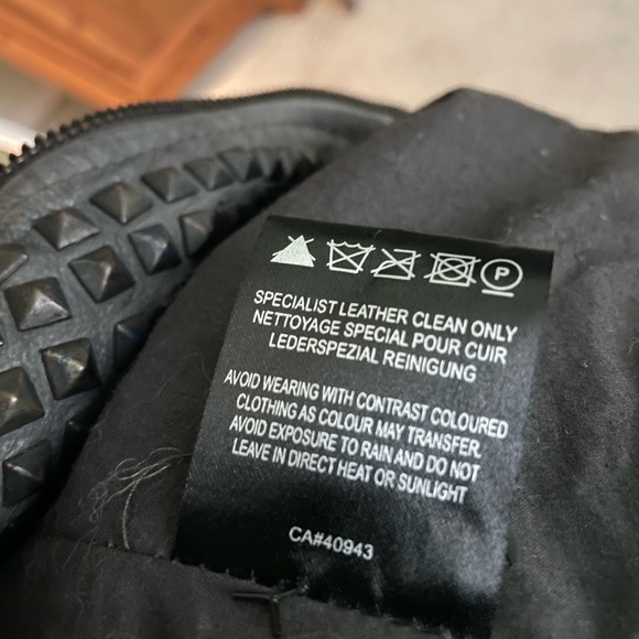 Muubaa gray leather studded biker moto jacket - Picture 9 of 10